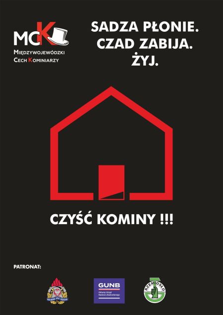 Plakat Kampani społecznej "Sadza płonie. Czad zabija. Żyj!