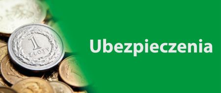 Monety i napis na zielonym tle ubezpieczenia