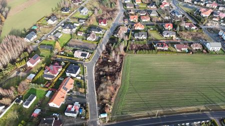 Widok z góry ul. Wrzosowej i ul. Storczykowej w Czernikowie