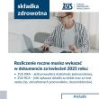 Plakat składka zdrowotna - Rozliczenie roczne musisz wykazać w dokumencie za kwiecień 2025 roku