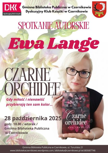 Plakat spotkanie autorskie z Ewą Lange