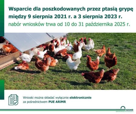 Plakat - wsparcie dla poszkodowanych przez ptasią grypę
