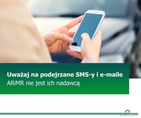 Plakat - uważaj na podejrzane smsy i maile