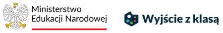 Logo Ministerstwa Edukacji Narodowej oraz logo Wyjście z klasą
