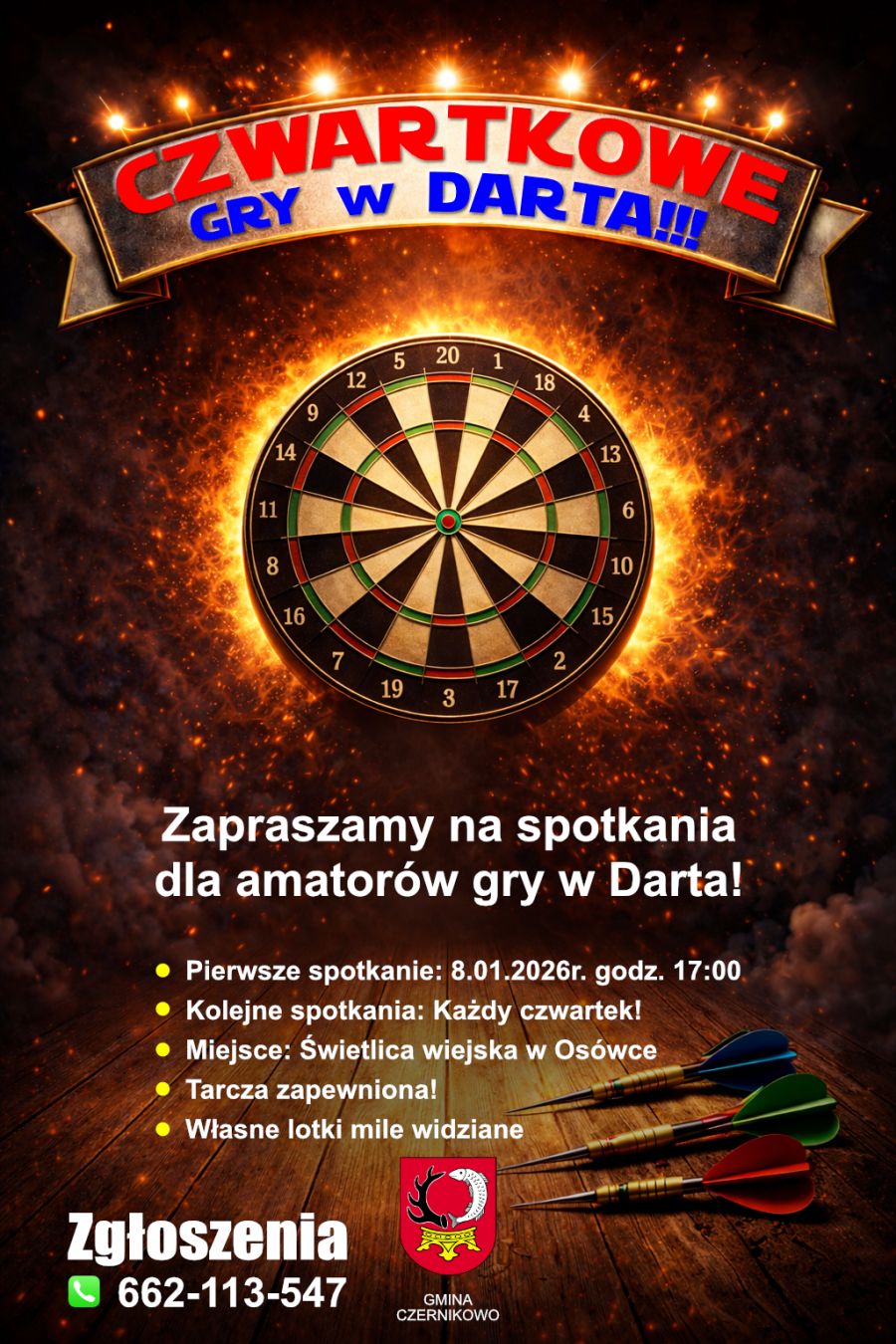 Zapraszamy na spotknie dla amatorów gry w Darta