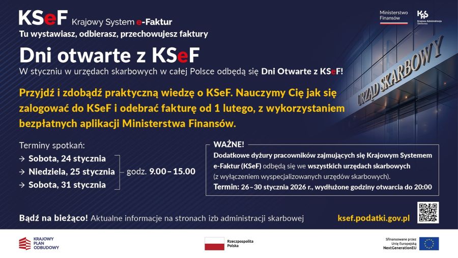 Plakat - KSeF - Dni Otwarte w urzędach skarbowych