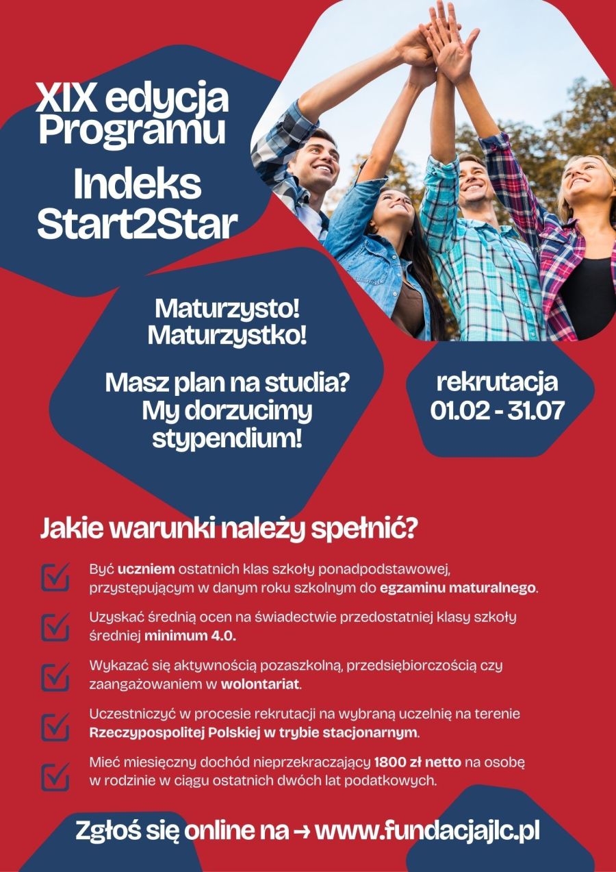 Fundacja JLC Plakat XIX edycja Programu Indeks Start2Star