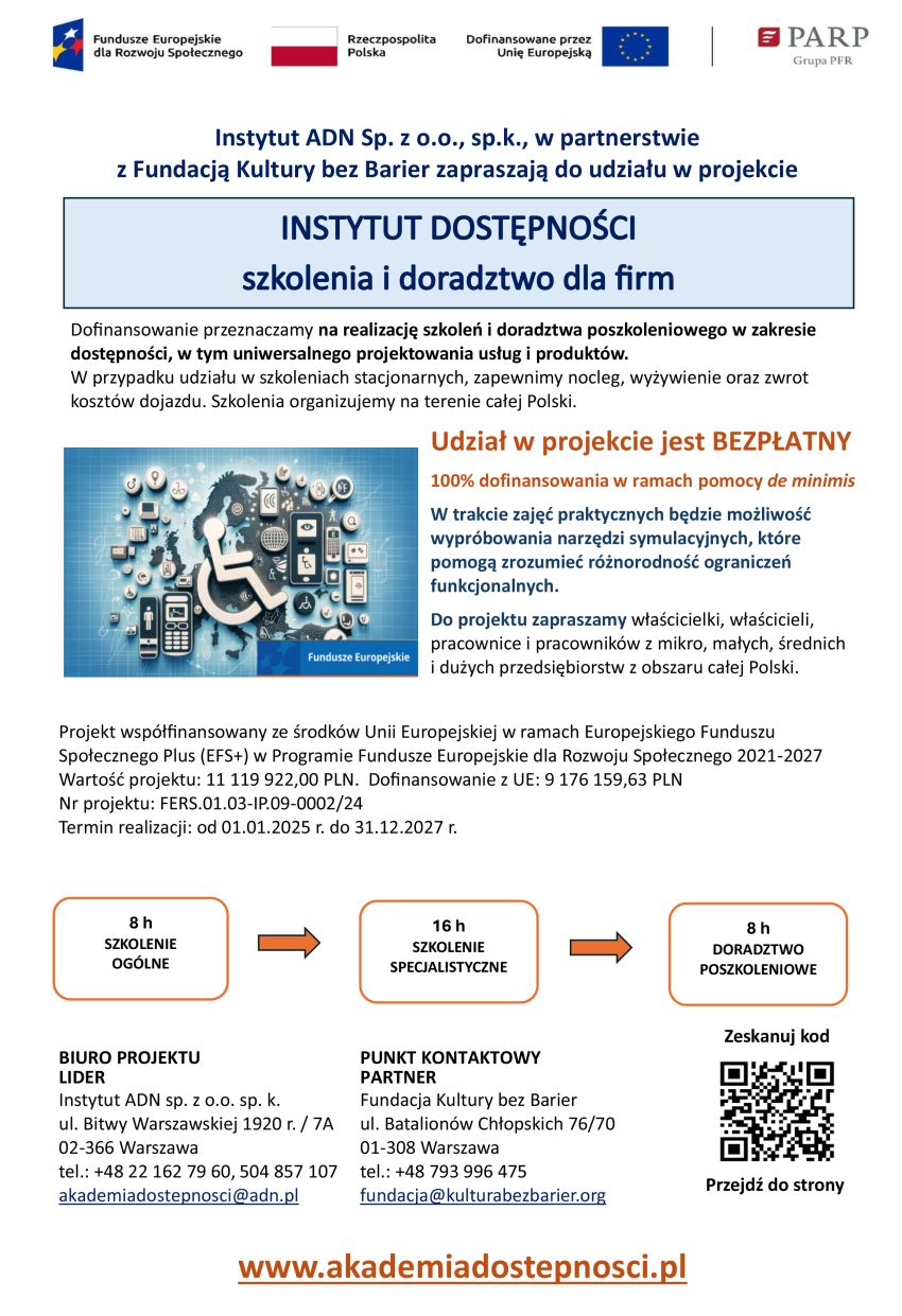 Plakat promocyjny Instytut Dostepności