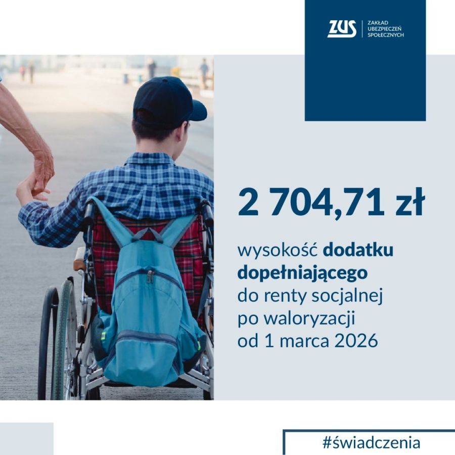 Plakat ze zdjęciem osoby na wózku inwalidzkim