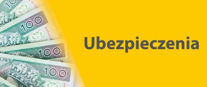 Plakat - Napis ubezpieczenia na żółtym tle oraz banknoty