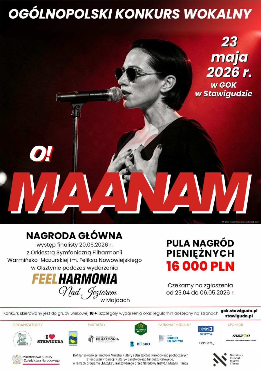 Plakat - Ogólnopolski Konkurs Wokalny „O! Maanam”