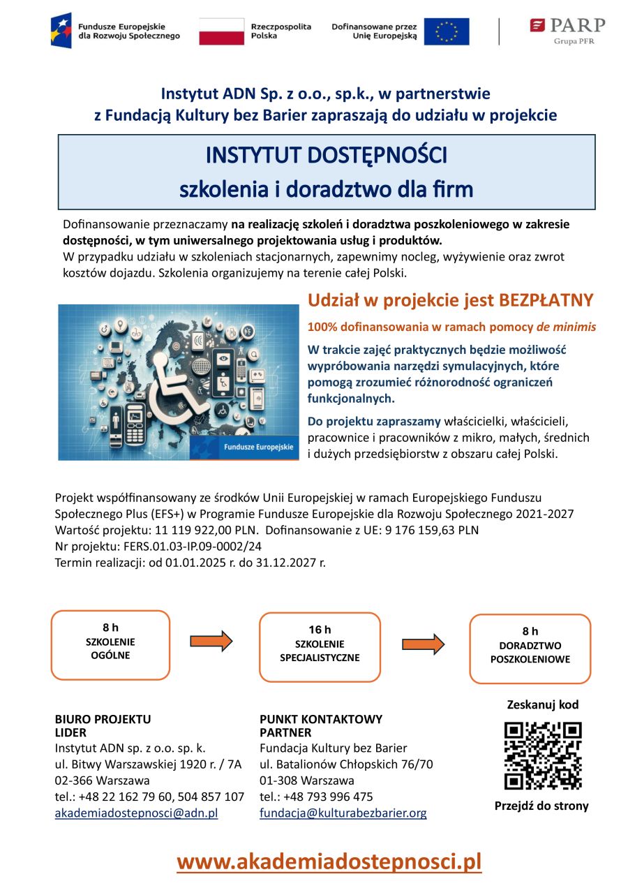 Plakat promocyjny Instytut Dostepności