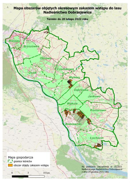 Mapa obszarów objętych okresowym zakazem wstępu do lasu...