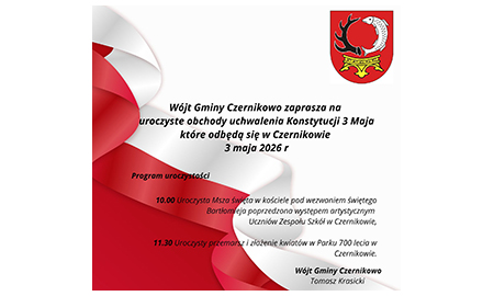 Zaproszenie na uroczyste obchody uchwalenia Konstytucji 3 maja