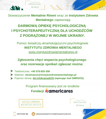 Darmowa pomoc psychologiczna dla uchodźców