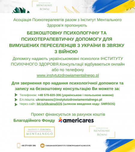 Darmowa pomoc psychologiczna dla uchodźców