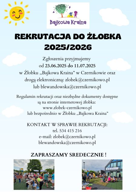 Rusza rekrutacja do żłobka! - Plakat