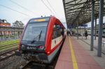 Przejazd pierwszego po przywróceniu połączenia pociągu Toruń-Sierpc, fot. Mikołaj Kuras dla UMWKP